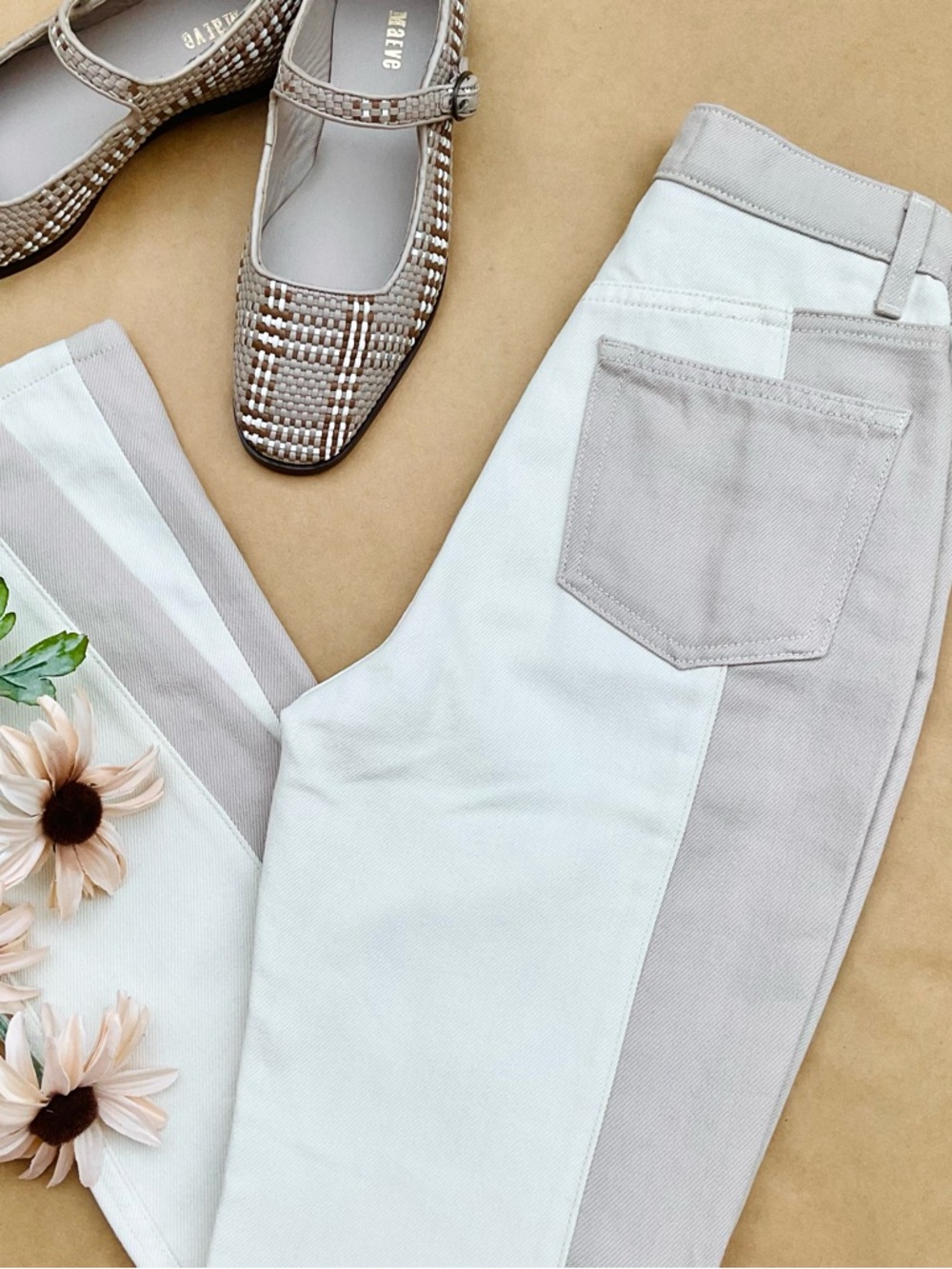 Reformation ❉ Cynthia Tonal Reworked High Rise Straight Leg Jeans Clay Size 23